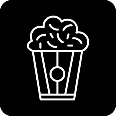 Patlamış mısır. Web simgesi basit illüstrasyon                                  