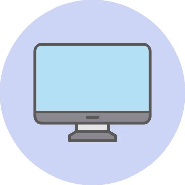 Bilgisayar monitörü. Web simgesi basit illüstrasyon 