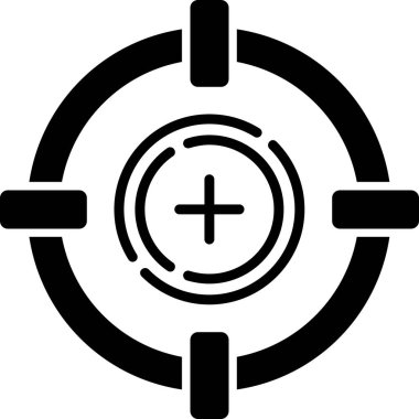 Crosshair simgesi, vektör illüstrasyonu basit tasarım