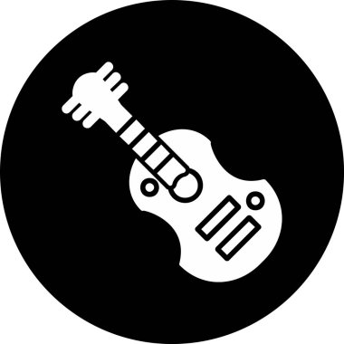 Gitar web simgesi, vektör çizim 