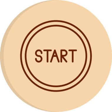 Düğme web simgesi, vektör illüstrasyonunu başlat  