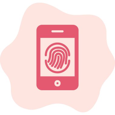 Parmak izi simgesi vektör çizelgesine sahip akıllı telefon