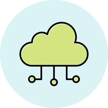 bulut hesaplama ağ simgesi, vektör illüstrasyonu 