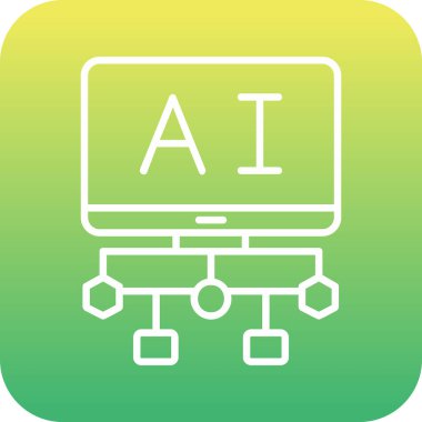 Yapay Zeka. Web simgesi basit illüstrasyon 