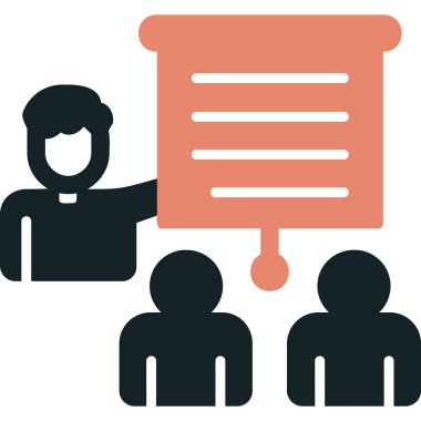 izleyici sunum simgesi vektör illüstrasyonu