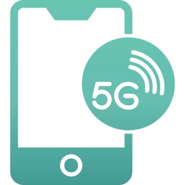 Smartphone 'da 5G Ağı. Renkli Vektör Simgesi