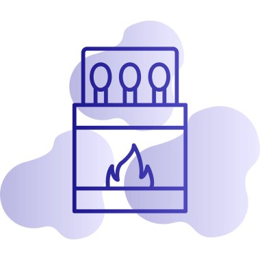 Kibrit. Web simgesi basit illüstrasyon 