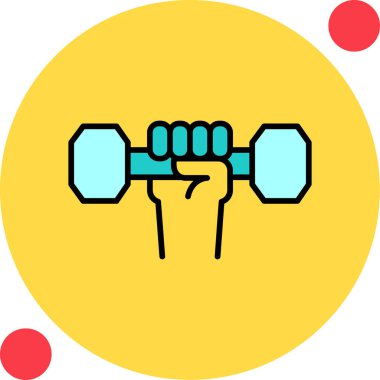 Dumbbell simgesi ile El 'in vektör illüstrasyonu 