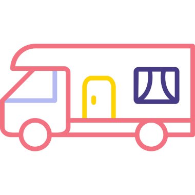 karavan web simgesi basit illüstrasyon