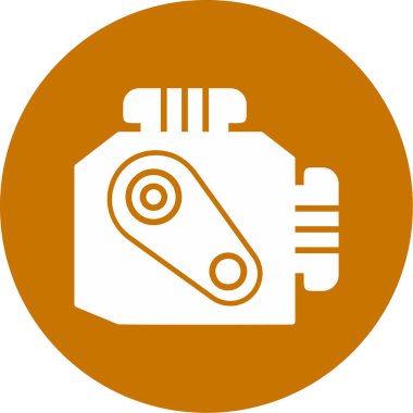 Araba Motoru Web simgesi, vektör illüstrasyonu