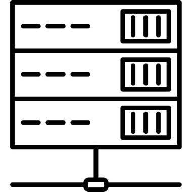Sunucu Simgesi Basit Vektör İllüstrasyonu
