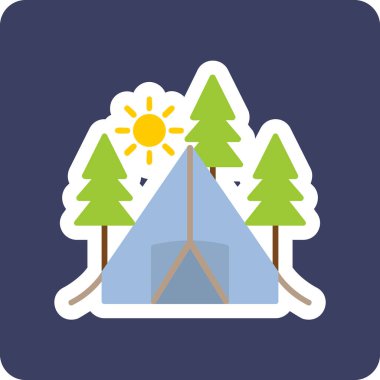 Kamp web simgesi vektör illüstrasyonu