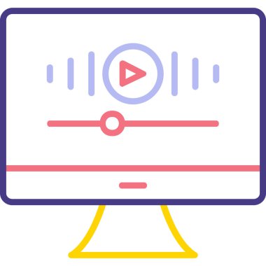 Müzik Video simgesinin vektör illüstrasyonu