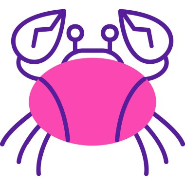 Yengeç simgesi, vektör illüstrasyonu basit tasarım 