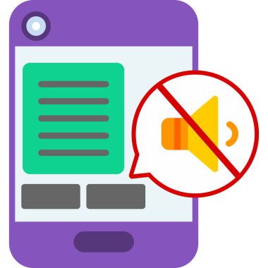 Ses akıllı telefon simgesi yok, vektör illüstrasyonu 