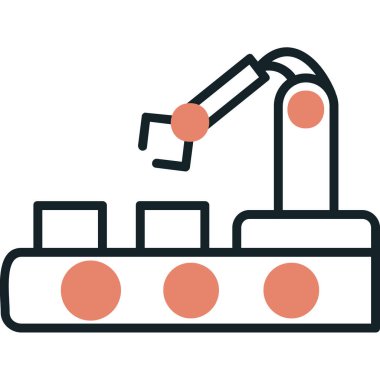 Otomasyon web simgesi, vektör illüstrasyonu