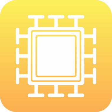  Mikroçip. Web simgesi basit illüstrasyon