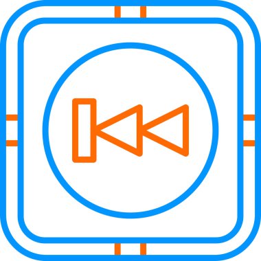 Önceki düğme simgesi, vektör illüstrasyonu basit tasarım