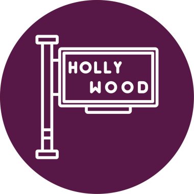 Hollywood simgesi web simgesi, vektör illüstrasyonu