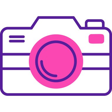 Fotoğraf makinesi simgesi, vektör illüstrasyonu. düz tasarım biçimi              