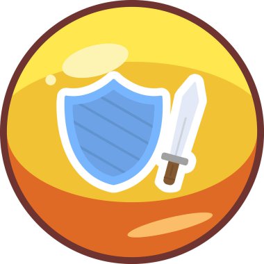 Kılıç ve kalkan ağ simgesi basit tasarım