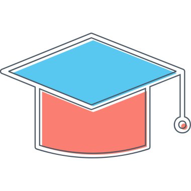 mezuniyet şapkası, web simgesi basit illüstrasyon