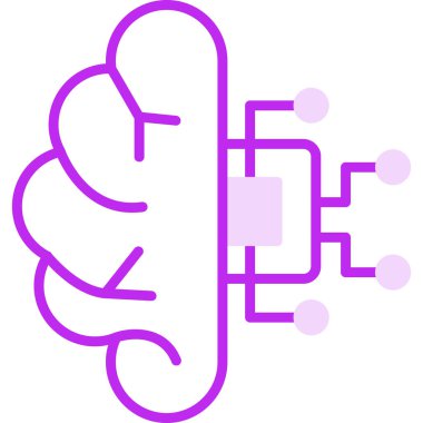 Makine Öğrenme Simgesi, Yapay Zeka düğmesi, vektör illüstrasyonu 