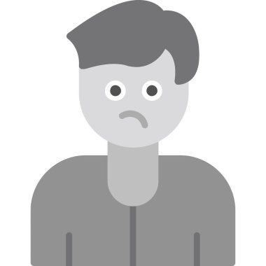 Üzgün adam. Web simgesi basit illüstrasyon