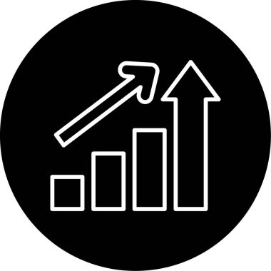 Büyüme grafiği Web simgesi vektör illüstrasyonu