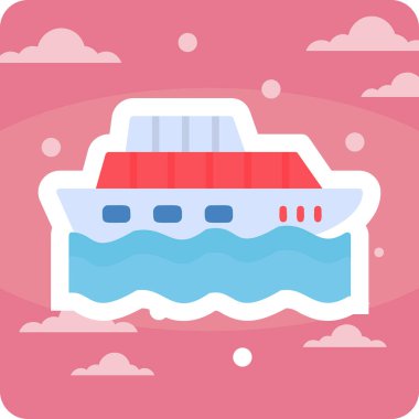 Yolcu gemisi. Web simgesi basit illüstrasyon