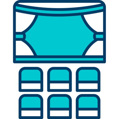 Tiyatro Web simgesi, vektör illüstrasyonu