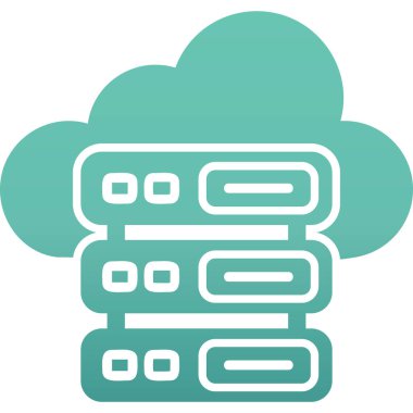 Bulut Sunucusu simgesi, vektör illüstrasyonu basit tasarım