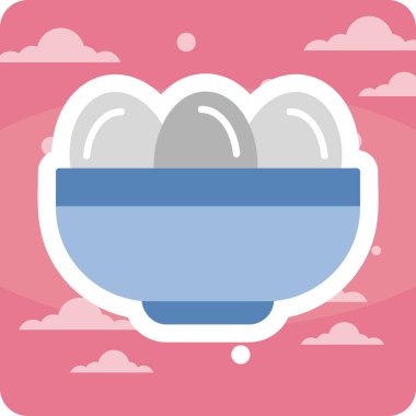 Kavanozda haşlanmış yumurta. Web simgesi basit illüstrasyon