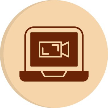 Video Sohbet simgesi, düz tasarım