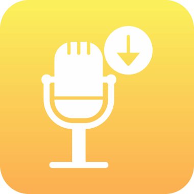 Podcast İndirme. Web simgesi basit illüstrasyon        