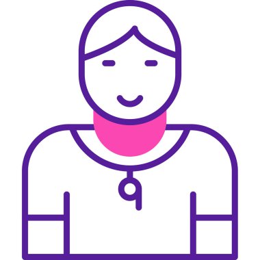 Jimnastik eğitmeni web simgesi, vektör illüstrasyonu