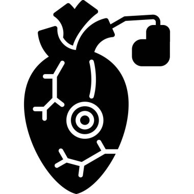 Kalp pili ağ simgesi, vektör illüstrasyonu