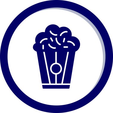 Patlamış mısır. Web simgesi basit illüstrasyon                                  