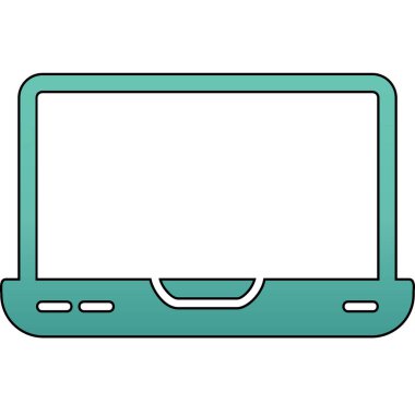 dizüstü bilgisayar simgesi, vektör illüstrasyonu basit tasarım