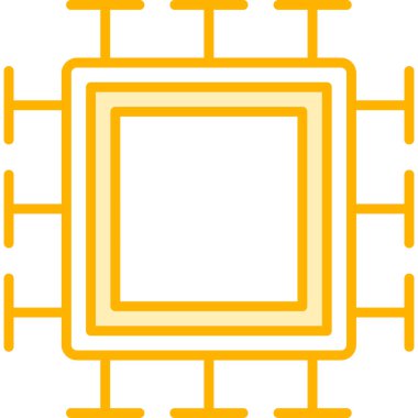  Mikroçip. Web simgesi basit illüstrasyon