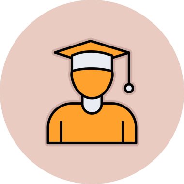 Öğrenci. Web simgesi basit illüstrasyon 