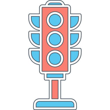 Trafik ışığı. Web simgesi basit illüstrasyon