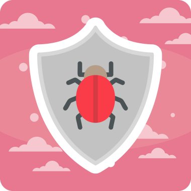 Antivirüs web simgesi, vektör çizimi