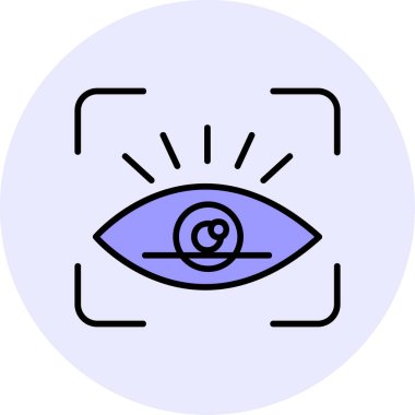 retina tarama simgesi, vektör illüstrasyonu 