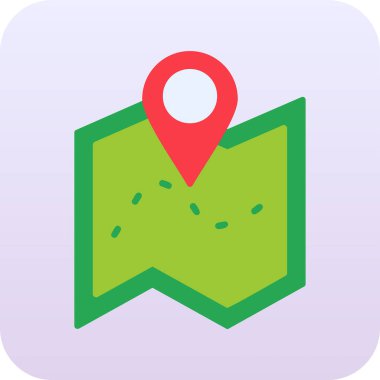 harita simgesinin vektör illüstrasyonu 