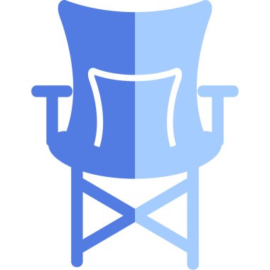 Kamp Sandalyesi Web simgesi, vektör illüstrasyonu