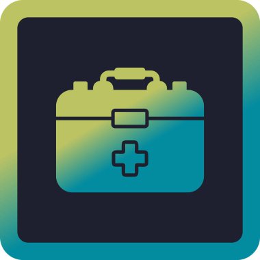 İlk Yardım Kit web simgesi, vektör illüstrasyonu 