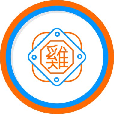 Çin Zodiac Horoz sembolü, vektör illüstrasyonu 