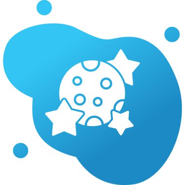 Yıldız simgesine sahip gezegen, vektör çizimi basit tasarım