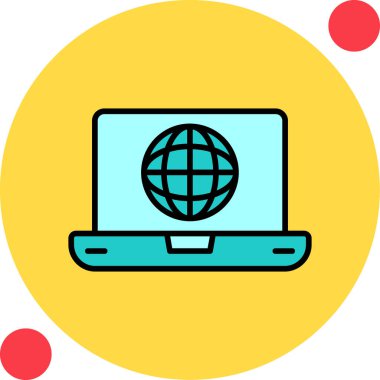 İnternet web simgesi basit illüstrasyon 